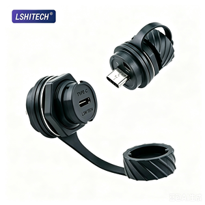 Conector de Panel USB 3.1 Tipo-C M20 Resistente al Agua IP67, Recorte de 20.8mm para Equipos de Exterior Resistentes - Product Image 1