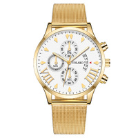 Montre Homme Tendance à Trois Yeux avec Calendrier, Personnalisation Usine, Bracelet Milanais et Bracelet Maille, Mouvement Quartz, Vente Chaude