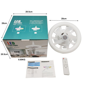 <span class=keywords><strong>Ventilador</strong></span> de techo moderno LED <span class=keywords><strong>con</strong></span> iluminación de ambiente RGB E27 Base ajustable y control remoto ABS cuerpo de lámpara para hogar o apartamento - Product Image 3