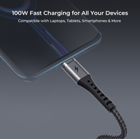 Câble USB-C vers USB-C 3A 60W PD 3.0 en nylon tressé robuste pour iPhone 16, S24 et ordinateur