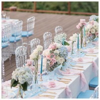 Chaises en plastique plexiglas en gros pour événements, chaises transparentes en cristal Tiffany, chaises Napoléon, chaises Chiavari pour mariage et fête