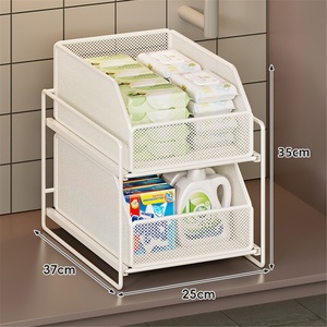 Kitchen Drain Rack Standing Type Double Tier Bathroom Sink Cabinet <b>Under</b> Kitchen Toilet Layered Countertop Storage Rack Home - Product Image 3