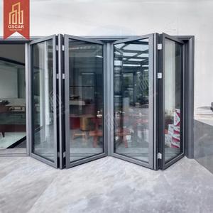 Pintu lipat dalam ruangan luar ruangan tahan air tahan angin kayu Pvc langit-langit eksterior Veneer pintu kamar tidur dapur kamar mandi pintu lipat - Product Image 3