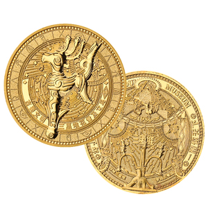 Pièce commémorative personnalisée en alliage de zinc 3D avec logo personnalisé, gravée, souvenirs en émail, métal moulé sous pression, plaqué or, cordon/ ruban - Product Image 2