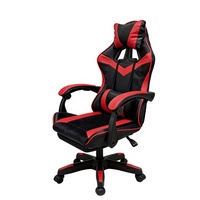 Chaise de bureau ergonomique pivotante inclinable pour e-sport, en cuir PU, avec accoudoirs réglables, repose-pieds et base en acier, pour gaming et internet