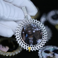 Hip hop — collier médaillon à mémoire de forme, bijoux ronds à sublimation, pour hommes, image personnalisée, 38mm 45mm pendentif photo