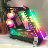 Boîtier de PC de jeu Lovingcool en verre trempé transparent personnalisé, format Mid-Tower Matx, blanc, avec ventilateur, vente en gros