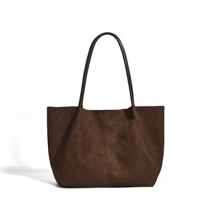 Sac à main porté épaule décontracté en daim vintage de grande capacité, couleur unie, automne-hiver, nouveau style 2026 - Product Image 4