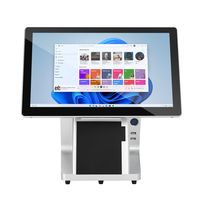Моноблок POS-терминал OSCY-1562D с двумя сенсорными экранами, 15.6 дюймов, Windows, 16 ГБ ОЗУ, для ресторанов, с термопринтером
