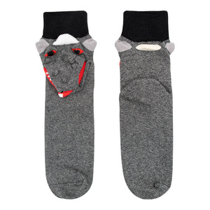Calcetines Divertidos <span class=keywords><strong>de</strong></span> Punto con Diseño <span class=keywords><strong>de</strong></span> <span class=keywords><strong>Lobo</strong></span> Gris Grande, <span class=keywords><strong>de</strong></span> Algodón, <span class=keywords><strong>de</strong></span> Media Manga, Cómodos para Otoño - Product Image 4