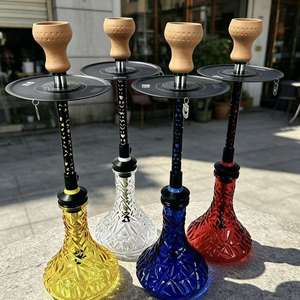 Set de Hookah de Cristal con Textura, Pipa de Shisha Moderna, Narguile, Botella de Colores para Fumar, Uso en Casa o Bar - Product Image 4