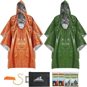 Poncho de pluie d'urgence en aluminium et PE orange imperméable, personnalisable en couleur, fabriqué en usine - Product Image 3