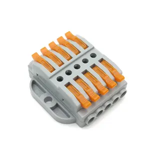 5 pin Quick Wire Connector Universal Compact Wiring Cable Connector Push-in Terminal Block with fixing panel