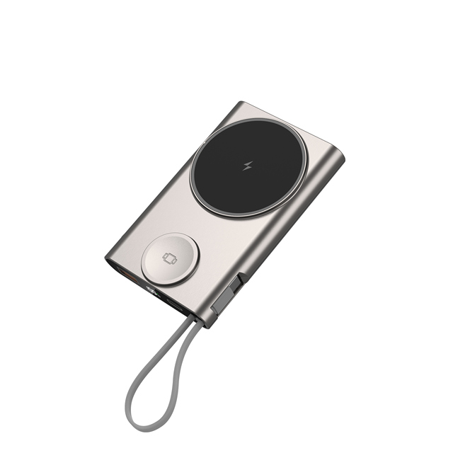 10000mAh Magnetic Wireless Power Bank 3-in-1 Fast Charging Foldable Stand Type-C PD for iPhone for Watch Headphones-Worldwide