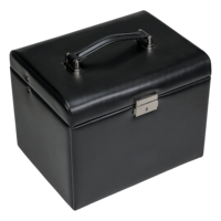 Boîte de rangement à bijoux en cuir PU de luxe avec miroir superposé, étui à bijoux pour femmes et filles, porte-colliers, cadeau, support de voyage