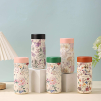 Bouteille isotherme à double paroi anti-fuite avec filtre à thé, mignonne et personnalisable, en acier inoxydable 316, tasse thermos isolée sous vide