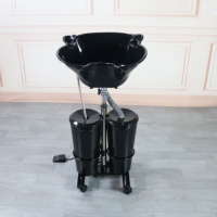 Unité de lavage de cheveux portable en plastique de haute qualité avec 2 seaux réglables en hauteur
