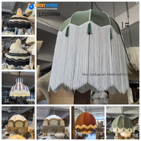 Lampe suspendue en tissu plissé linéaire moderne Wabi-Sabi beige pour restaurant, salon, éclairage intérieur