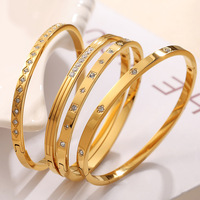Bracelet de luxe en gros, accessoires de mode de haute qualité, bijoux, bracelet en acier inoxydable or rose pour femmes