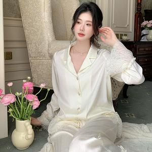 Nueva Pijama de Satén de Manga Larga para Mujer, Primavera y Otoño, Sexy y Lujosa - Product Image 3