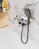 Robinet de salle de bain thermostatique en laiton chromé de haute qualité à poignée unique, avec système de douche à jet doux pour baignoire, idéal pour appartement