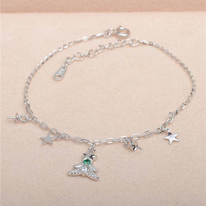 S925 Silver Star Fine Charm Bracelet Accessory <b>Holder</b> DIY Pearl Empty Bracelet Stand Double Pearl 5608 <b>Christmas</b> <b>Tree</b> <b>Christmas</b> - Product Image 2