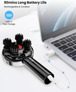 Electric Head <b>Massager</b> Handheld Massage Comb with Kneading Massage and Red LED Light - Product Image 2