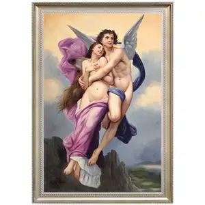 Large Mural Handpainted Artwork Oil Painting Reproduction on Canvas Portrait Wall Art Painting Museum Nude Angel Oil Painting