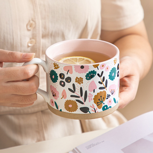 แก้วน้ำเซรามิกสไตล์ญี่ปุ่นขนาดใหญ่ ผลิตจากเครื่องปั้นดินเผาหยาบ ขายตรงจากโรงงาน แก้วมัคเซรามิกสำหรับอาหารเช้าสไตล์สดใส เหมาะสำหรับเป็นของขวัญทางธุรกิจ - Product Image 3