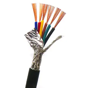 Tubo RVVP trenzado de cobre PVC 6x6mm2 300/300V cable eléctrico flexible doble blindado