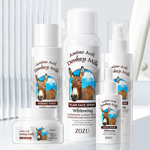 Ensemble de soins de la peau au lait d'ânesse biologique ZOZU en marque privée, série éclaircissante et hydratante à l'acide hyaluronique et aux acides aminés pour femmes - Product Image 1