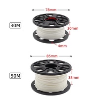Bobine de plongée en acier inoxydable et plastique de 30/50 mètres avec dispositif de déclenchement de corde pour bouée SMB, bobine en nylon pour suspension latérale et tirage éléphant