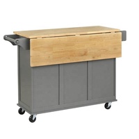 Vente en gros grand chariot de rangement de service en bois mobile pour buffet de bar chariots avec roues pour îlots de cuisine