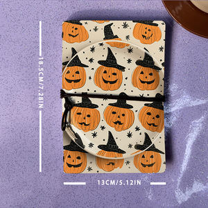 A6 Cahier Vintage Fait Main Fermeture à Cravate Durable 160 Pages Cadeau Robuste pour Franchise Réunion RecordsPumpkins <span class=keywords><strong>Sorcière</strong></span> Chapeaux s - Product Image 4