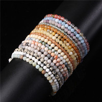 Vente en gros de 4mm de pierres précieuses pierre naturelle améthyste grenat aventurine Bracelet de perles extensibles Bracelet de guérison Reiki cristal