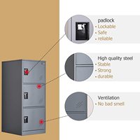 MECOLOR Petit casier vertical à un niveau avec loquet de verrouillage 2 ou 3 compartiments de rangement pour employé, maison, bureau, école, enfants
