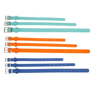 조정 가능한 미끄럼 방지 PVC 개 고리와 맞춤형 도매 제조 업체 방수 및 내구성 캔디 컬러 PVC 애완 동물 목걸이 - Product Image 1