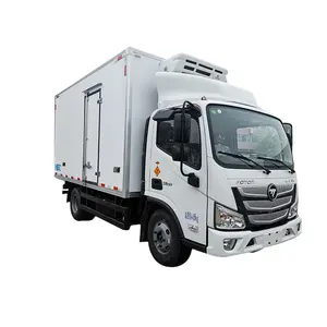 China supplier 2 axle 6 wheels 4x2 refrigerator box truck foton cooling van freezer trucks for sale