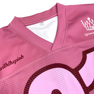 Camiseta de fútbol americano con logotipo personalizado, camiseta de fútbol de punto extragrande transpirable de malla sublimada - Product Image 3