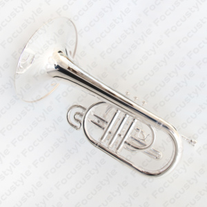 Orquesta de la banda de marcha RTS para los artistas F Latón plano Color plata Pistón de acero inoxidable Mellophone de marcha en venta OEM - Product Image 2
