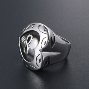Heart Skull <b>Ring</b> <b>Titanium</b> Steel Men's Halloween Jewelry SA496 - Product Image 4
