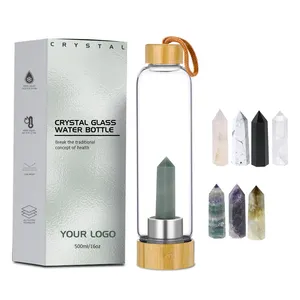 Alta qualidade natural cristal água potável garrafas e chá infusor atacado - Product Image 6