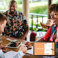 Tableta Android de Pago Fácil con Escaneo NFC y Código QR, Sistema de Caja Registradora POS Táctil Dinámico con Escáner de Huellas Dactilares y NFC