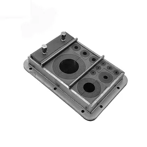 Cable penetration seal assembly Adjustable aperture module Stainless steel frame isolation cable entry plate