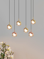 Nordique Moderne Unique Chrome Table À Manger Pendentif Lumière Petit Lustre En Cristal Boule Décor Intérieur En Métal Suspension Lampe