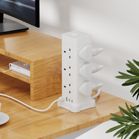 Multiprise de protection contre les surtensions à 3 broches UK 13A 250V, usage intensif intérieur, avec ports USB 2A2C