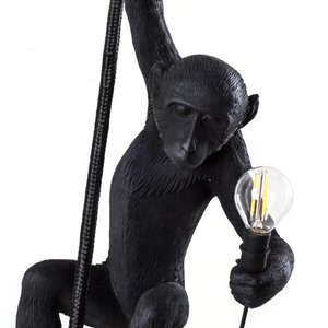 Moderne Noir Lampe Singe Résine Chanvre Corde Singe Lampe de Salon Blanc Singe Lumières Pendentif Lumières Lampe Suspendue E27 - Product Image 4