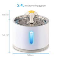 Elecpet Fontaine à boire automatique pour animaux de compagnie 2.4L-Conception de bouteille en plastique, filtre à charbon actif, économie d'énergie et sécurité