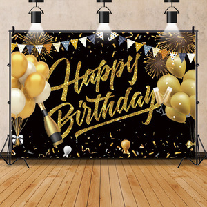 Rosa negro <span class=keywords><strong>cumpleaños</strong></span> decoraciones Feliz <span class=keywords><strong>cumpleaños</strong></span> telón <span class=keywords><strong>de</strong></span> fondo Banner champán globos <span class=keywords><strong>de</strong></span> cristal fotomatón fondo <span class=keywords><strong>para</strong></span> <span class=keywords><strong>mujer</strong></span> - Product Image 6