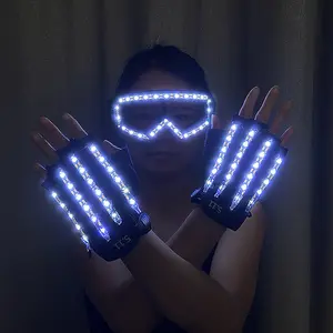 Performance Requisiten Party Club LED Leuchten Blinkende Handschuhe Party Favor Leuchtende LED-Handschuhe